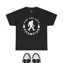Bigfoot Champion Hide And Seek Graphic T Shirt PZ1Z - Black - View 7