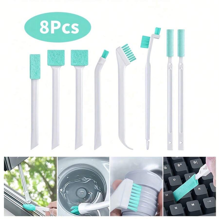 Household Gap Cleaning Brush Set, Small Detail Cleaning Brushes, Gap Cleaning Tool Kit, Suitable For Narrow Gaps, Corners, Window Tracks, Cars, Bottles, Keyboards, Kitchen, Bathroom, Etc. - Multiple Styles - View 1