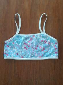 KIT 5 Top Infantil Feminino Estampado Menina Sem Bojo Poliamida Dia a dia - 6 a 12 Anos - Sortidas - Visão 5