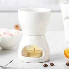 Creative Mini Ceramic Chocolate Fondue Premium Porcelain Chocolate Cheese Melting Pot Household Tool Kitchen Accessories - White - View 6