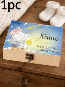 Custom Wooden Keepsake Box, Personalized Memory Storage Box, Cute Animal Room Decor, Customized Name Memory Chest, Customizable Decorative Storage Box, Birthday Gift, Christmas Gift, Special Keepsake Box, Home Decoration, Special Keepsake Storage - Style a - View 11