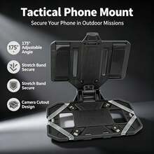 Tactical MOLLE Management Panel, Foldable Phone/GPS Mount, Navigation Board, Chest Rig/Vest Accessory, Hunting Vest Tactical Storage Accessory - Multicolor - View 2