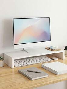 Haus Hana Computer Monitor Stand Riser, Desktop Organizer Shelf For Keyboard Storage, Office Desk Space-Saving Accessory - Multicolor - View 1