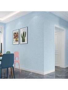 1 Roll Self-Adhesive Linen Wallpaper, Solid Color 3D Textured Wall Sticker, Removable Wall Covering, Contact Paper, Peel And Stick, Easy To Install, Perfect For Home Renovation, Home Decor, Room Decoration, Room Arrangement, Wall Decoration And Wall Arrangement - 1PC - View 8