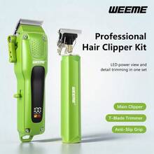 WEEME Professional Hair Clipper & T Blade Trimmer Set, 3 Colors Rechargeable Barber Hair Cutting Machine, Gift For Men Dad - View 7