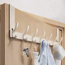 Over-The-Door Hook Heavy Duty Door Rack No Drill Towel & Coat Rack Can Hang Coats, Bathrobes, Hats, Clothes And Towels Bathroom Storage Organizer - Black - View 7