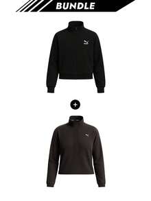 [Bundle] PUMA PATCH T7 Track Jacket DK + Smash Run Evolve Women's 1/4 Zip Jacket Black - Black - View 1