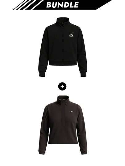 [Bundle] PUMA PATCH T7 Track Jacket DK + Smash Run Evolve Women's 1/4 Zip Jacket Black