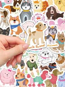 100pcs Cute Cartoon Dog Doodle Stickers Laptop Handbook Cell Phone Case Decorative Stickers - Multicolor - View 8
