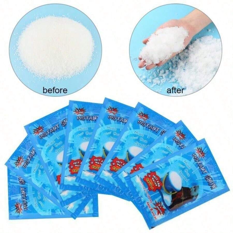 DIY Artificial Snow Powder, Sodium Polyacrylate Scene Craft Material, Random Mixed Particle Size, Window Display Landscape Prop, New Year Winter Theme Party Supplies