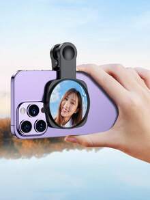Vlog Selfie Mirror For Phone Photography And Live Streaming, HD Reflective Rear Camera Selfie Mirror Clip With Storage Box - one-size - View 4