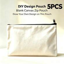Blank DIY Paintable Canvas Makeup Bag, Customizable Zipper Pencil Case, Multi-Functional Travel Organizer Bag, Back To School And Vacation Essential, Personalized Birthday Gift For Teachers, Bridesmaids, Moms - DIY Blank Cloth Bag - View 8