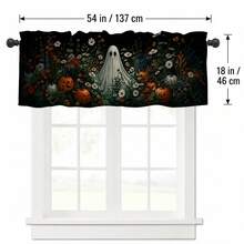 1pc Halloween Cute Ghost Theme Home Decor Curtain, Versatile Short Window Valance, Suitable For Kitchen, Living Room, Bedroom, Holiday Decoration Home Decor Curtain, Versatile Short Window Valance, Suitable For Kitchen, Living Room, Bedroom, Halloween Holiday Decoration - Multicolor - View 12