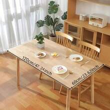 1pc Transparent PVC Desk Mat, Desktop Protector, Office Desk Pad, Office Mat, Large Mouse Pad, Laptop Desk Mat, Nail Table Mat, Coffee Table Mat, Vanity Desk Mat, Extra Large Tablecloth, Office And Home Waterproof Writing Pad, Waterproof, Oil-Proof, Stain-Resistant, Wear-Resistant, Washable Dining Table Mat, Suitable For Various Desktops, Large Dining Table Mat, And Small Desk Mat - Clear - View 5