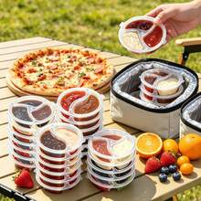 1/10/20pcs Divided Sauce Cups With Lids, 2-Compartment Or 3-Compartment, Reusable Leak-Proof Food Storage Containers For Ketchup, Salad Dressing, Nuts, Snacks, Meal Prep - Multicolor - View 2