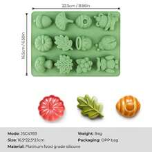 Animal-Themed Silicone Baking Molds, Non-Stick Easy Release, Silicone, Includes Various Animal Shapes, Can Make Cupcakes, Chocolates, Cake Decorations And Other Baked Goods, Beginner DIY, Home Baking - Green - View 7