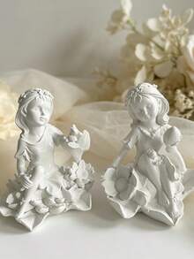 1 Stück exquisite Blumenfee-Statue, Harz-Mädchen- und Blumen-Skulptur Dekoration, geeignet für Outdoor-Garten-Feenskulptur-Ornament, Innen- und Außendekoration, Bücherregal, Wohnzimmer, Büro, Schrankdekoration, Haus, Garten, Rasen, Bonsai, Terrasse, Blumenfee-Dekoration, Halloween- und Weihnachtsdekoration - 1 Stück - Übersicht 7