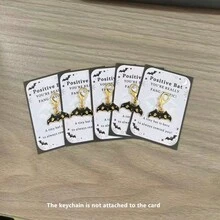 5件/10件 正能量蝙蝠鑰匙圈附勵志肯定卡，萬聖節情感正向支持蝙蝠吊飾，送給學生的貼心禮物 - 彩色 - 查看 7
