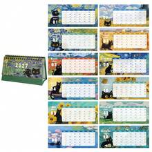 2027 Desktop Calendar Oil Painting Art Creative Theme, Daily Monthly Portable Schedule Table Planner Date Organizer Desk Weekly Calendars Oil Painting Small Size For Home Office Supplies New Year And Presents Birthday Room Decoration - Single Piece - View 16