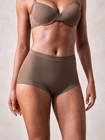 Veilyse 2pcs High Waist Seamless Tummy Control Shaping Panties, Women Underwear