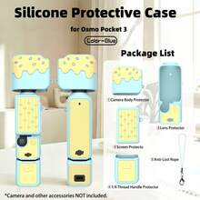 4-In-1 Full Body Silicone Case Set For Osmo Pocket 3,Y2K Sweet Ice Cream Sprinkle Color Block Bow Pattern Screen Protective Cover,All-Round Shockproof Camera Skin Gift For Female Vlog Content Creators - View 15