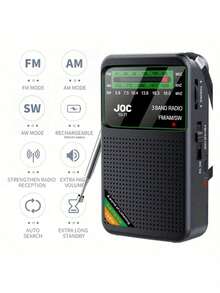 Emergency Pocket Radio - FM/AM/SW Bands, Rechargeable Long Battery Life & Super Strong Reception, USB Charging Portable Speaker Suitable For Indoor/Outdoor, Jogging, Gym, Camping, Outdoor Communication, Compact Design, Clear Sound Quality, 500mAh Battery - Multicolor - View 4