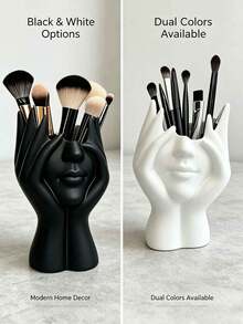 1pc ABS Plastic Creative Makeup Brush Holder - Unique Body Art Design Makeup Brush Holder, Desktop Makeup Brush Storage Rack, Non-Slip, Desktop Decoration, Portable, Suitable For Desktop Or Bathroom Cosmetic Storage, Fashion Design - Multicolor - View 5