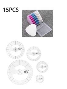 Patchwork Ruler Set, Transparent PET Material, Round Design, Suitable For Cutting And Handicrafts, Halloween, Christmas Gift, DIY - Multicolor - View 12