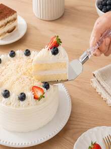 2pcs Stainless Steel Cake Cutter And Scraper Set, Pizza Scraper, Cake Scraper, Serrated Bread Knife, Cream Scraper, Dough Cheese Cutter, Pastry Cutter, Kitchen Baking Accessories, Suitable For Bread - View 5