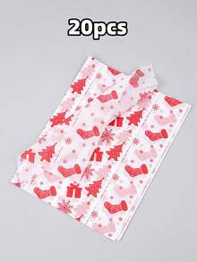 Papel de seda vintage festivo Feliz Navidad 14*20 pulgadas, envoltorio de regalo hecho a mano DIY de Año Nuevo de invierno con estampado lindo de hombre de jengibre, ideal para sala de estar interior, mesa, ramo, boda, cumpleaños & recuerdos de fiesta de vacaciones - Regalo rojo de Navidad - Ver 10