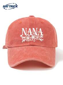 1件中性款 NANA 字母印花復古棒球帽，防曬透氣可調節帽子，適合戶外運動、徒步、出遊、日常穿著，棒球帽、嘻哈帽、卡車司機帽 - A - 查看 20