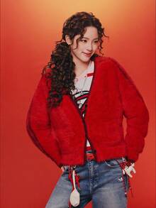 Adidas Originals 女款 CRFT 開襟運動針織毛衣 KT3171 - 紅色 - 查看 2