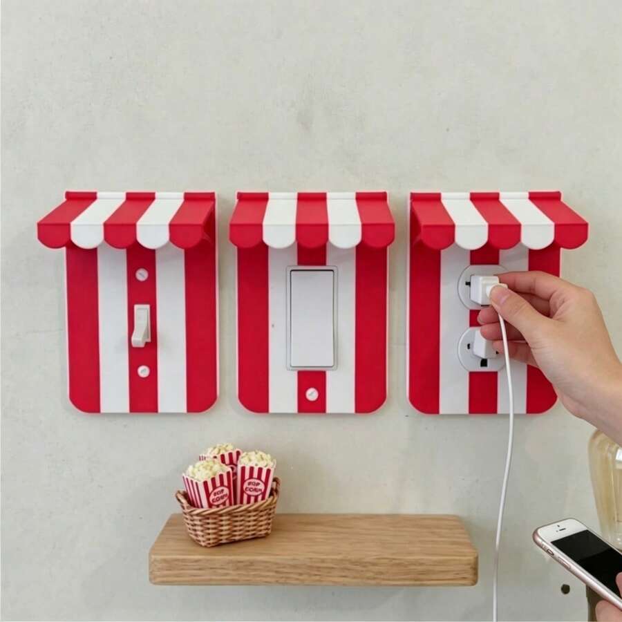 1 pezzo Copriplacca decorativa per interruttore a parete stile americano da carnevale, interruttore luce divertente - Pannello interruttore 3D creativo, copriplacca decorativa per interruttore luce - Decorazione artistica da parete unica - Facile da installare, decorazione da parete, con viti bianche, tema celebrazione, festa, vacanza, copriplacca decorativa per interruttore