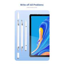 P+7 通用 3 合 1 電容觸控筆 觸控螢幕筆,適用於 iPad 平板電腦、手機、Android 和 iOS 系統平板電腦與手機、學習機,適合筆記、繪圖、影片編輯和照片修圖,高精度超靈敏,附 3 個筆尖(2 個觸控筆尖和 1 個尖頭筆尖),金屬筆身 - 白色 - 查看 7