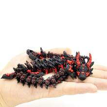 Rollable Heart Tail 3D Printed Black Dragon Model, Fully Articulated Joints For Free Shaping, Dark Style Couple Commemorative Small Gift, Fingertip Stress Relief Desktop Decor Collectible Figurine, Birthday/Halloween/Thanksgiving/Christmas Gift - Multicolor - View 5