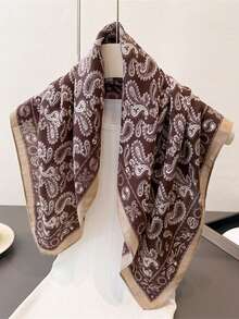 極簡印花 70cm 正方形絲巾 春季新品 百搭女款腰帶 包包配件 緞帶 頭巾 髮飾 時尚圍巾 - 彩色 - 查看 2