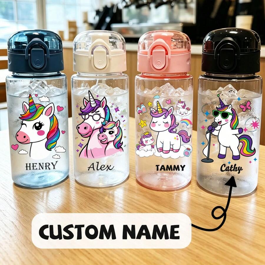 1PC 17oz/500ml Personalized Cute Unicorn Pattern - Customizable Name ...