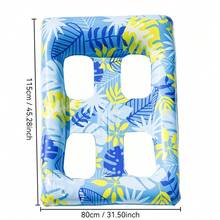 Leaf Print Field Style Slouchy Chair, Leaf Inflatable Floating Mat, Thickened PVC Floating Bed, Water Swimming Pool, Floating Pool Essential, Pool Float, Easy To Carry - Multicolor - View 9