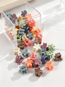 100/50/30pcs Morandi Color Small Flower Hair Clips, Durable Compact Non-Damaging Hair Accessories, Sweet Cute Hair Clips For Girls And Kids, Suitable For Daily Wear, School, Vacation, Party - Multicolor - View 3