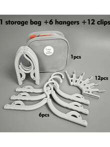 Portable Foldable Hanger Set With Storage Bag, Space-Saving Travel Hangers For Suitcase, Dorm, Travel, Closet Storage, Women's Cruise Back To School Essential, Bathroom Accessory, Room Wardrobe Storage Organizer - View 6