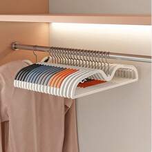 10pcs/5pcs Home Short Neck Hangers, Space-Saving, Non-Slip, No Mark, Reduced Neck, Suitable For Dresses, T-Shirts, Shirts, Coats, Pants, New Design, Short Style, Anti-Shoulder Angle, Suitable For Suits, Dresses And More - Multicolor - View 2