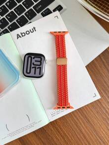 1pc Boys Girls Nylon Watch Band, Elastic Sport Band, Diamond Pattern Two-Tone Magnetic Buckle Woven Strap, Compatible With AppleWatch Series SE/1/2/3/4/5/6/7/8/9 Ultra 40mm 41mm 42mm 44mm 45mm 49mm All Sizes, Fashionable Smart Watch Accessory, Hot New Birthday Gift Back To School - Multicolor - View 19