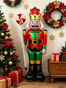 1PC Christmas Nutcracker Soldier Mylar Balloon Vintage Winter Floor Placement Decoration Festive Foil Balloon For Home Lobby Decor - Christmas - View 6