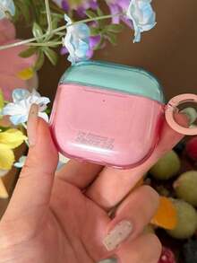 Contrast Color Translucent Purple & Green Earphone Case For AirPods Pro 3, 4th Gen Wireless Bluetooth Apple 1/2, Pro New 3rd Gen, Pro 2 Anti-Drop Protective Cover, Korean Style For Women - Baby Pink - View 18