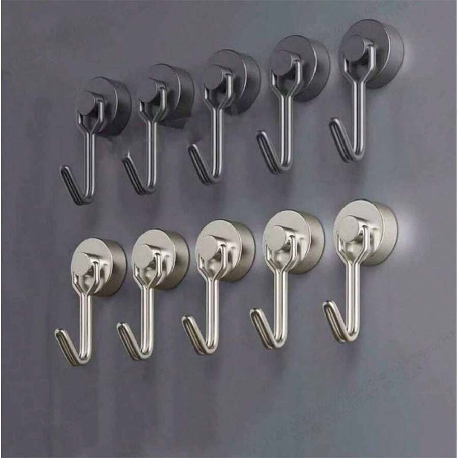 1/5/10pcs Magnetic Hooks 180° Swivel Heavy Duty Magnetic Hook, Magnetic Hooks, Suitable For Boats And Home Kitchen Hooks, Storage For Various Gadgets, Punch-Free Magnetic Hooks - View 1