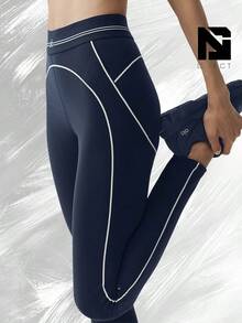 Airbrush High-Waist Heart Throb Legging - Navy/White - 查看 3