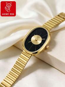 LUCKYFOX Women's Watch French Oval Roman Numeral Luxury PU Strap Commuter Gift Wristwatch Daily Wear Birthday Holiday Exquisite Gift - Silver - View 7