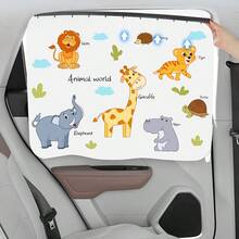 Track-Style Car Sun Shade Curtain, Cartoon Baby Design, Sun Protection & Heat Insulation, Side Window Blackout Curtain For Kids Car - Multicolor - View 8