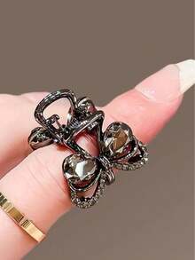 4pcs/2pcs/1pc Women's Light Luxury Alloy Rhinestone Crystal Small Hair Claw Clip Exquisite Flower Hair Claw Half-Up Hair Claw For Parties, Daily Work - Multicolor - View 4