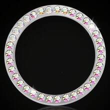 Sparkling Crystal Rhinestone Engine Start Ring Decal, Decorative Button Cover/Sticker, Key Ignition Knob Bling Ring, Shiny Car Interior Accessories - Single Row Diamond Start Button - View 11